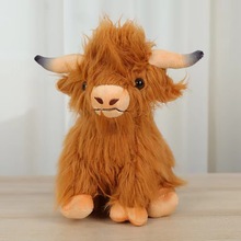 跨境新品网红Highland Cow仿真苏格兰高地牛长毛绒玩具牛公仔批发