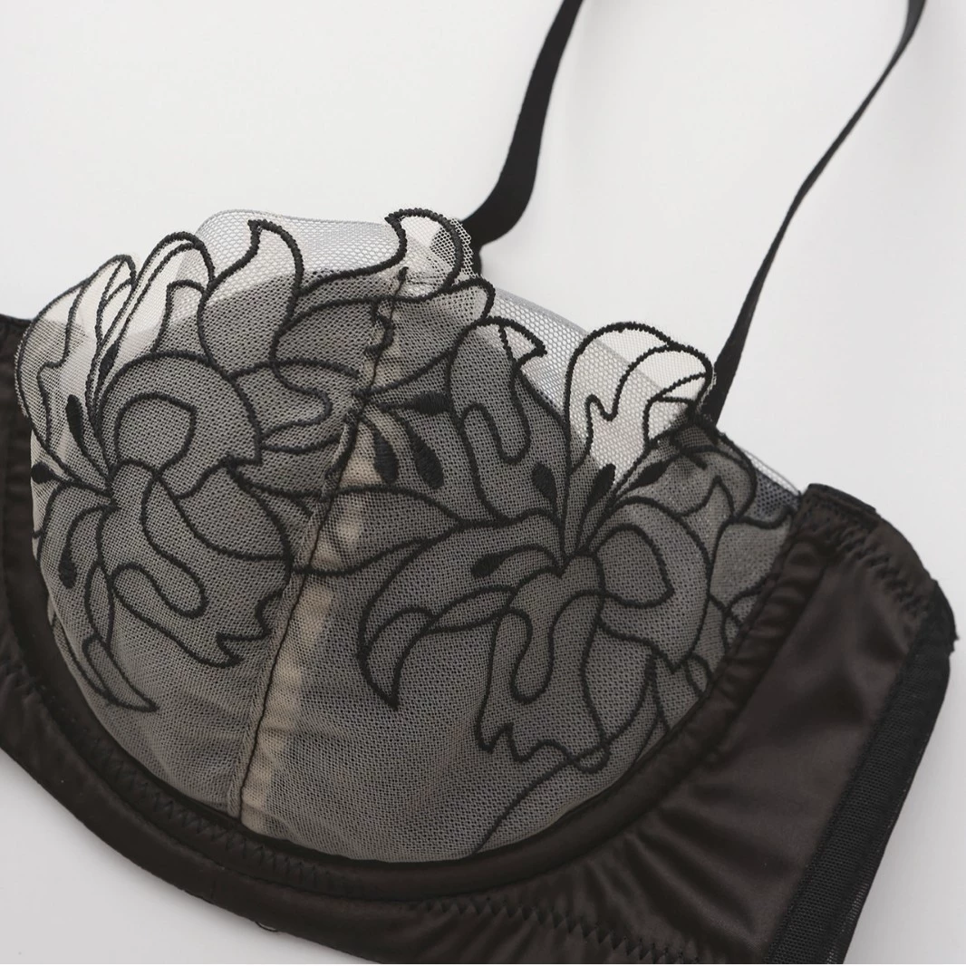 Бюстгальтер Lace Breathable Ultra-Thin Bra Set, бюстгальтер французского стиля push-up сPush-up, с кружевом