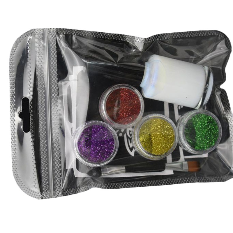 Diamond Painted Tattoo Set Glitter Powder Semi-Permanent Tattoo Body Painting Simple Set Glitter Powder Stage Makeup Cross-Border