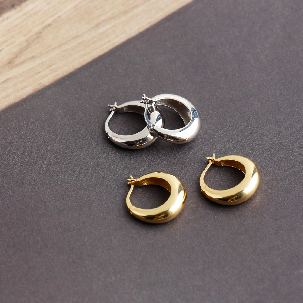 Fashion Circle Sterling Silver Plating Earrings 1 Pair