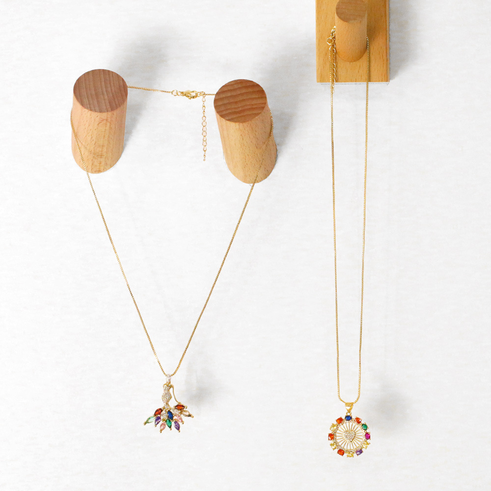 fashion new color zircon dancing girl pendant copper necklace wholesale