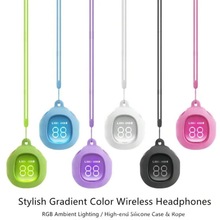 源头工厂高颜值水晶透明渐变色无线蓝牙耳机入耳式低延迟电竞续航