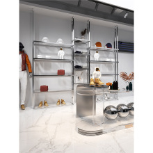 鞋店鞋架展示架上墙壁挂式立柱不锈钢鞋货架服装店包包陈列置物架