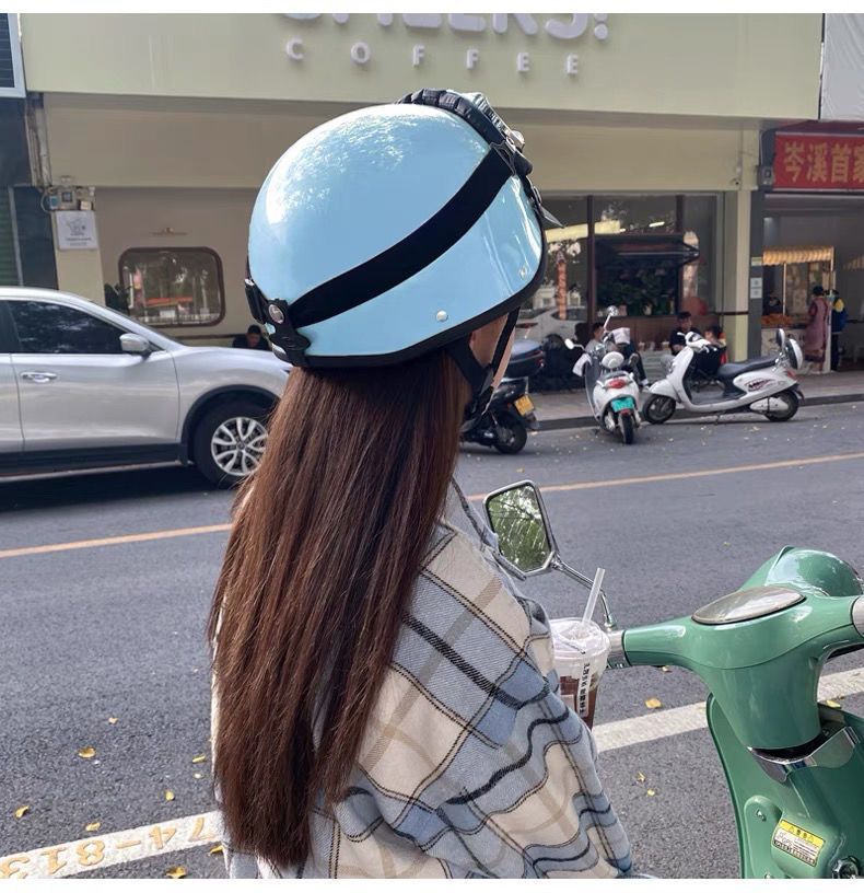 Electric Motorcycle Retro Harley Helmet 3C Half Helmet Summer Sunscreen UV Protection