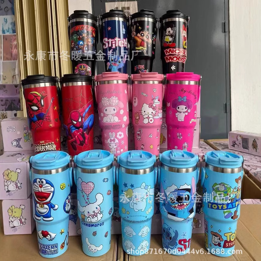 Taza de acero inoxidable 304 con dibujos animados, para niños, térmica