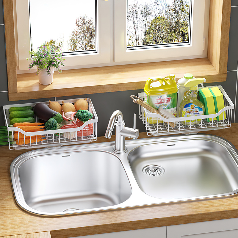 免安装水果篮浴室墙壁置物篮厨房蔬菜金属沥水篮壁挂多功能果蔬篮