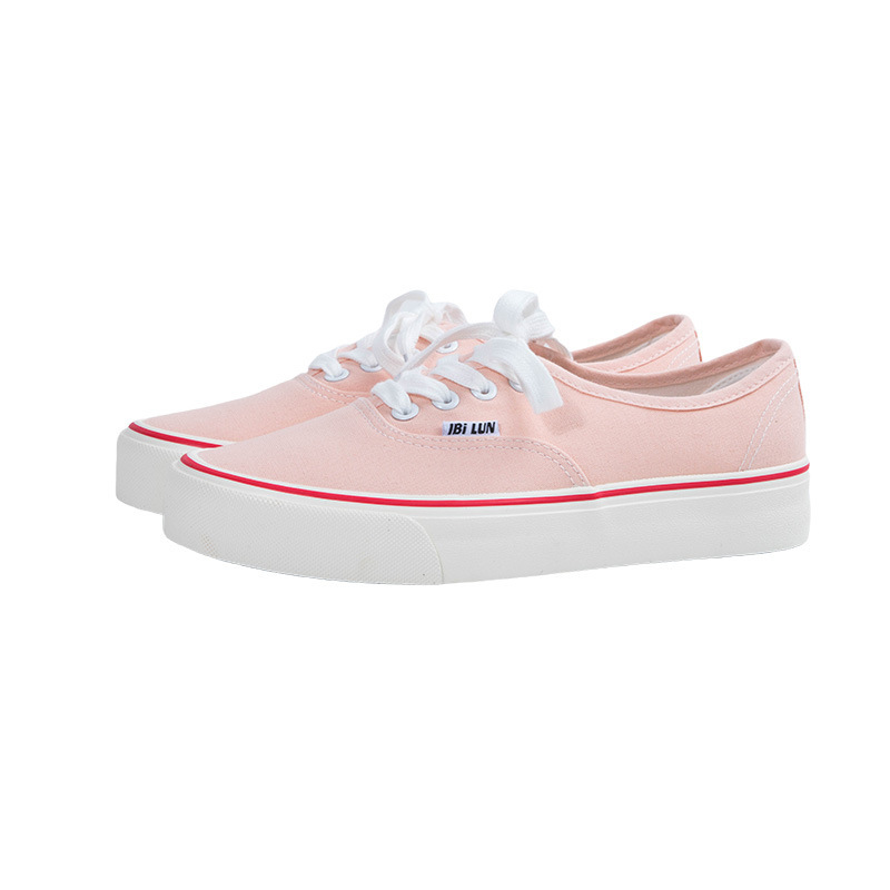 White Deer Shoes Niche 2025 Students Cute Round Head Sakura Prune Low-top All-match Girl Heart Canvas Women's Shoes Sneakers