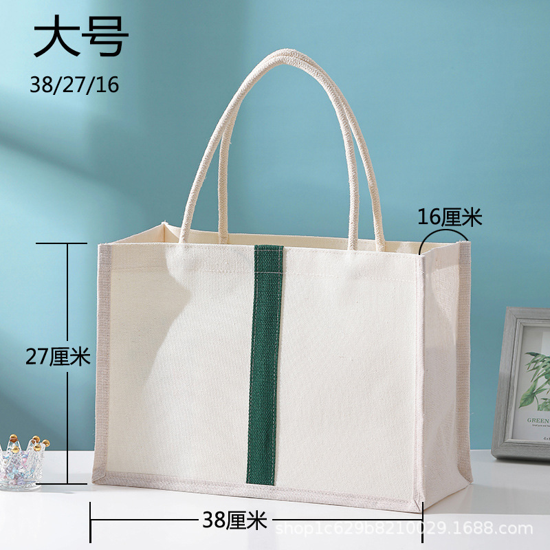 スポットラミネートキャンバスバッグ卸売環境に優しいポータブルキャンバスバッグシングルショルダー手描きキャンバスバッグ印刷可能なロゴコットンリネンバッグ|undefined