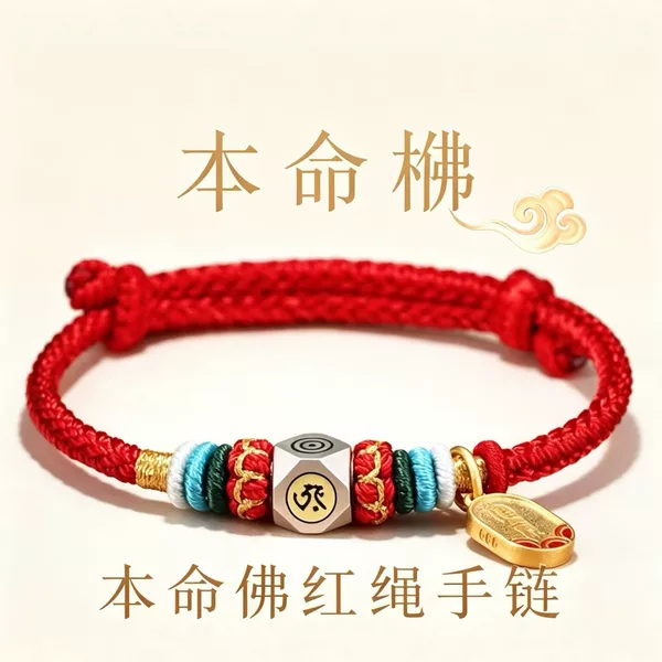 Red string bracelet with a Buddha charm, DIY handmade, unisex, for protection, health, and good luck. Available for individual purchase