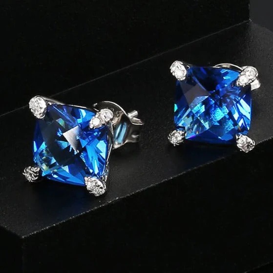 10g Weight Zircon Inlay Material Ear Studs Classification 1 Pair Quantity 1 Pair Hip-hop Geometric Inlay Copper Zircon Ear Studs