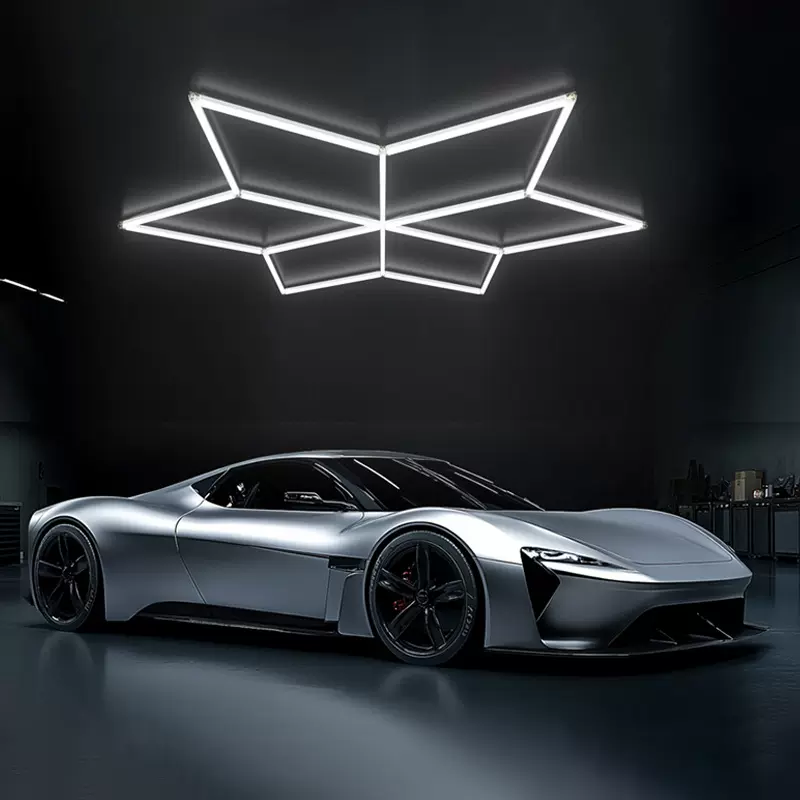 跨境新款六角形RGB调光调色会议室蜂窝车库灯汽车细节灯led工位灯