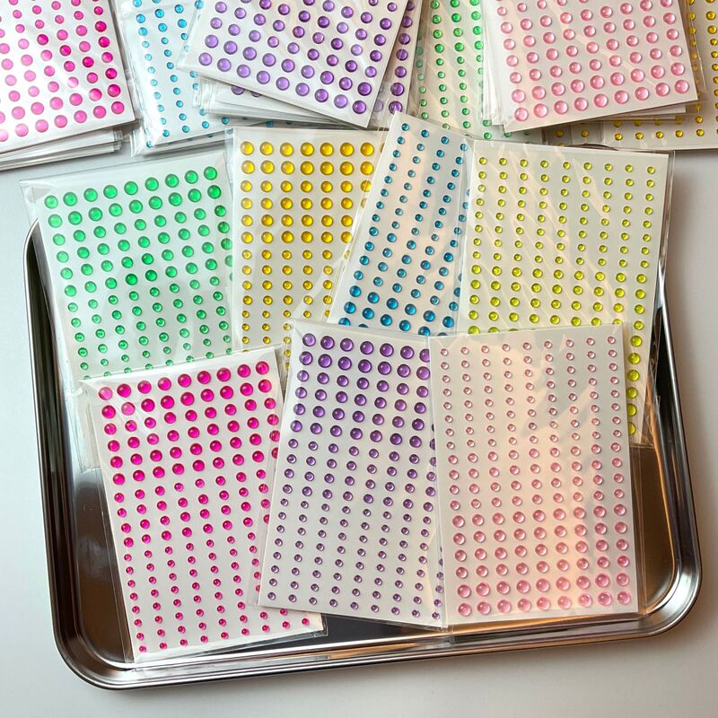 Colorful Semi-Spherical Gradient Diamond Eye Stickers Single Stickers Handmade Accessories Masquerade Face Stickers Decoration