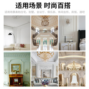 ✅ French-Style Lamp Base with Pu Lines, Imitation Plaster Cream, European-Style Lighting Base, Round Plate with Carved Patterns, Vintage Lamp Holder