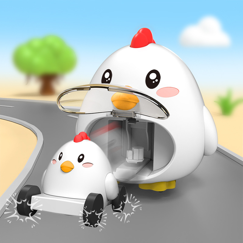 Dibujos animados para niños niño mascota madre catapulta coche inercia Tire hacia atrás coche educativo padre-hijo juguete interactivo regalo al por mayor