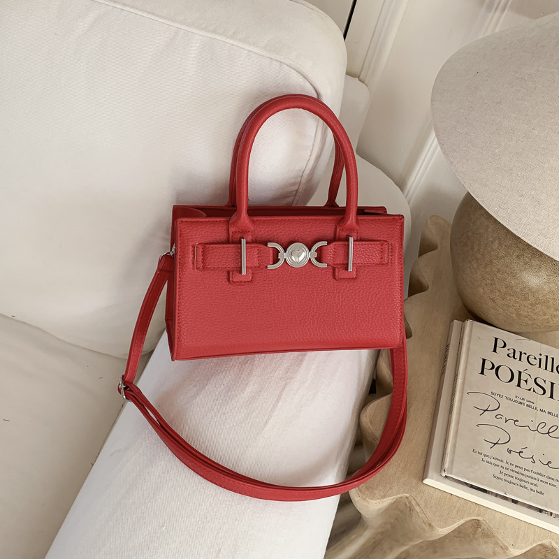 Nicho Zhong bolso retro mujer 2026 nueva textura lichi estampado bolso pequeño cuadrado de viaje ocio mochila de hombro image 18
