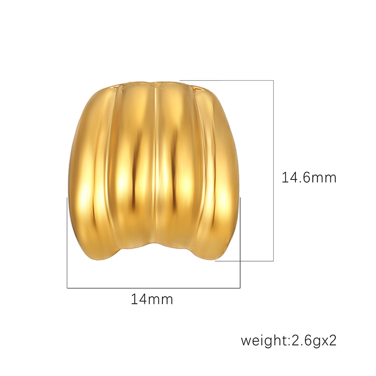 Boucles d'oreilles en acier inoxydable de style européen et américain en forme de citrouille géométrique Boucles d'oreilles de style Hong Kong au tempérament rétro Boucles d'oreilles au design de personnalité de niche_voghion.com