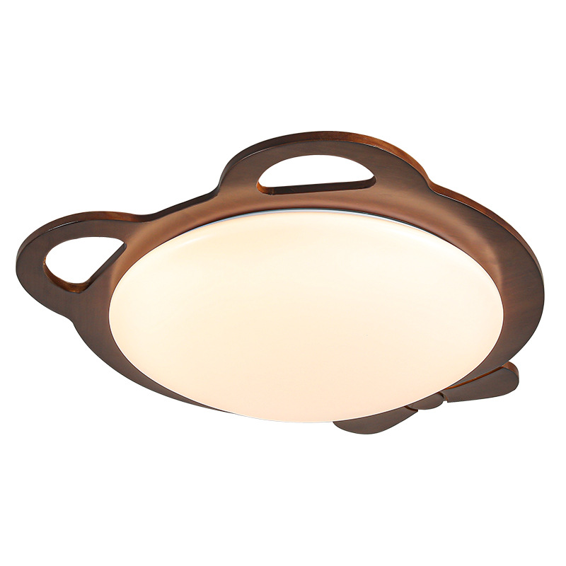 Luz de techo de dormitorio medieval nueva madera china flor creativa dormitorio principal luz de protección de ojos de espectro completo 700L