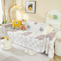 ins風沙發蓋巾可愛卡通一片式沙發墊毯蓋布四季通用全包沙發套罩