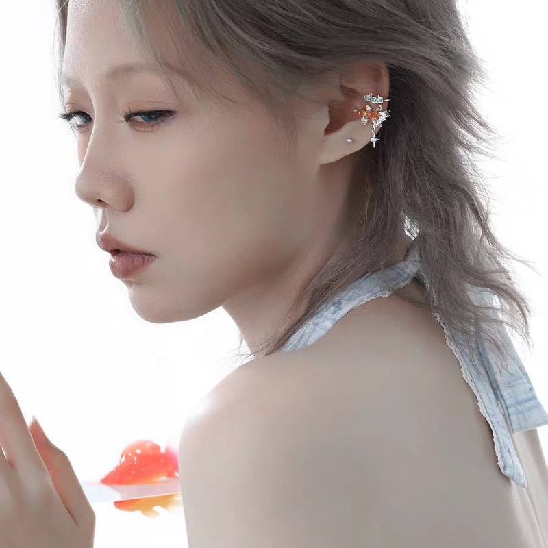 梦核金鱼系列 原创无耳洞鱼尾耳夹高级感耳骨夹甜酷耳挂耳饰|undefined