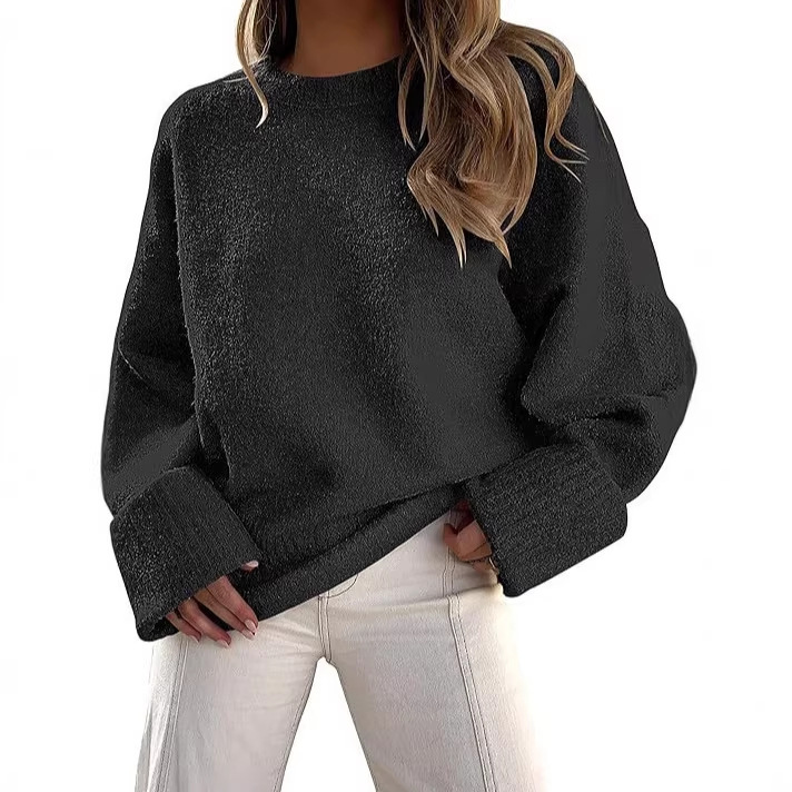 Women's Oversized Sweater 2026 Long Sleeve Fuzzy Knitted Casual Chunky Pullover Sweater Autumn Clothing
