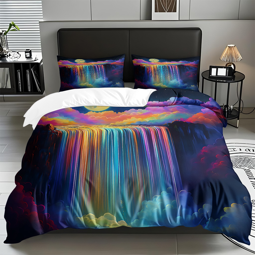 TEMU / JIT Amazonas textiles caseros transfronterizos hermosa vista al mar HD conjunto de edredón de impresión digital para diseñar