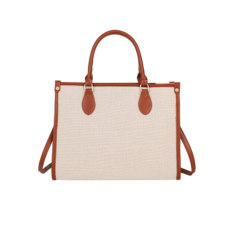 Bolsa de lona de alta gama personalizada de gran capacidad con logotipo impreso bolso de mano DIY personalizado bolso de hombro de cuero