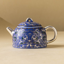 厂家999鎏银祥龙小茶壶一人用茶水壶中式泡茶专用青银器高端单壶