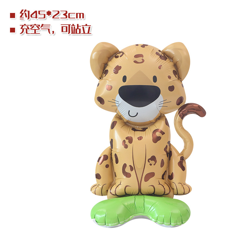 Decoración de fiesta Decoración Accesorios de fotografía globo de juguete 4D tridimensional de pie pequeño animal de dibujos animados forma globo de película de aluminio
