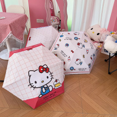三丽鸥正版授权hellokitty手动五折伞晴雨两用防晒遮阳便携卡通伞