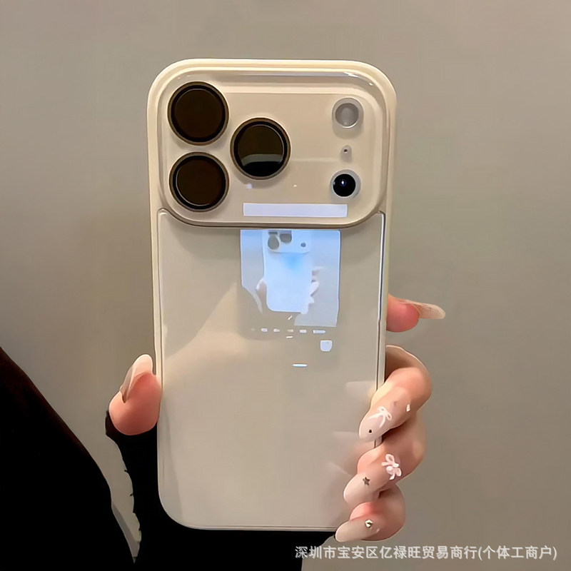 Suitable for Iphone17Promax Mobile Phone Case, Glossy Glass, Pure Color, Fresh and Simple Iphone16 Protective Case Ins Suitable for Iphone17Promax Mobile Phone Case, Glossy Glass, Pure Color, Fresh and Simple Iphone16 Protective Case Ins