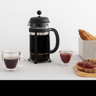 Factory Direct supply household heat-resistant glass gold-plated stainless steel cup holder French pressure pot hand punch filter coffee cup
