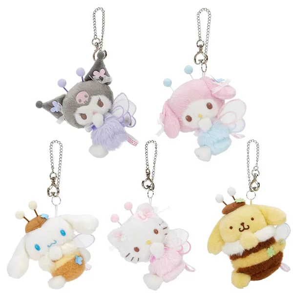 Cute Sanrio Flower Field Honey Whisper Series Kuromi Melody Plush Pendant Toy Keychain Girl's Gift
