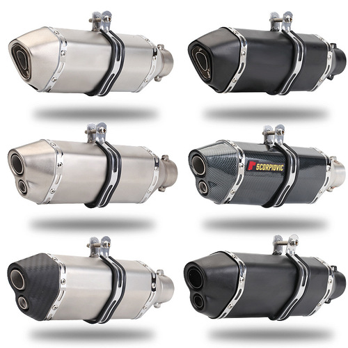 Motorcycle modified Kawasaki Fuxi Horizon Racing 51 Universal 370 small hexagonal exhaust pipe double hole small hexagonal