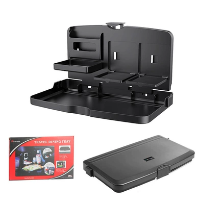 Car dining plate chair back multifunctional storage rack water cup holder car drink rear seat foldable car dining table (Car cup holder/beverage holder) - color-box-pp-material