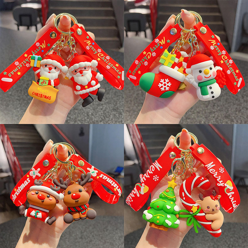古典的なサンタクロースのキーホルダークロスボーダーストラップバッグアクセサリー自動車チェーン小商品カップル小プレゼント卸売り|undefined