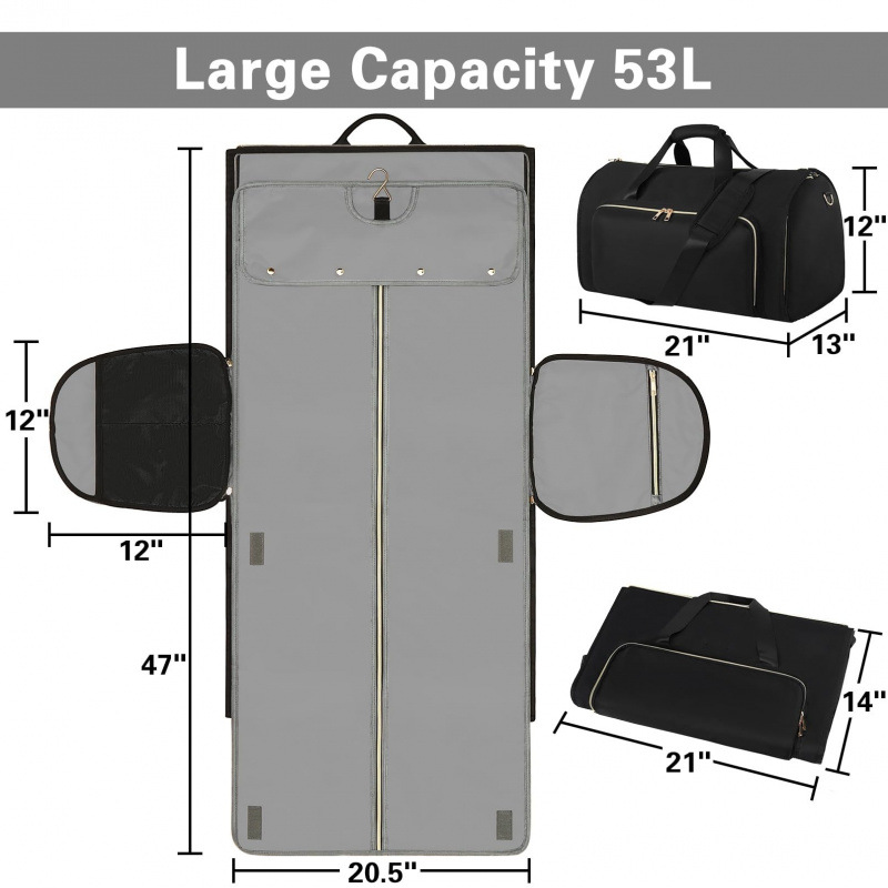 Spot Amazon bolsa de traje de viaje bolsa de ropa convertible bolsa de ropa de almacenamiento plegable resistente al desgaste mochila girable