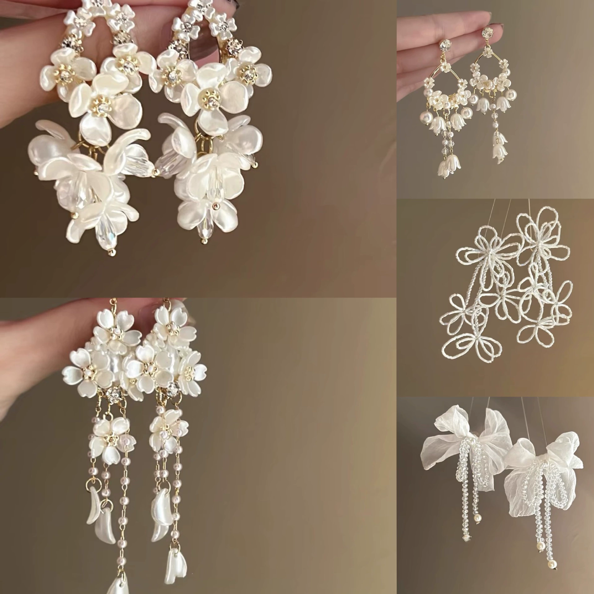 Серебряная игла из жемчуга, атмосферные модные серьги, цветочные, стиль лёгкого люкса, стиль высокого качества