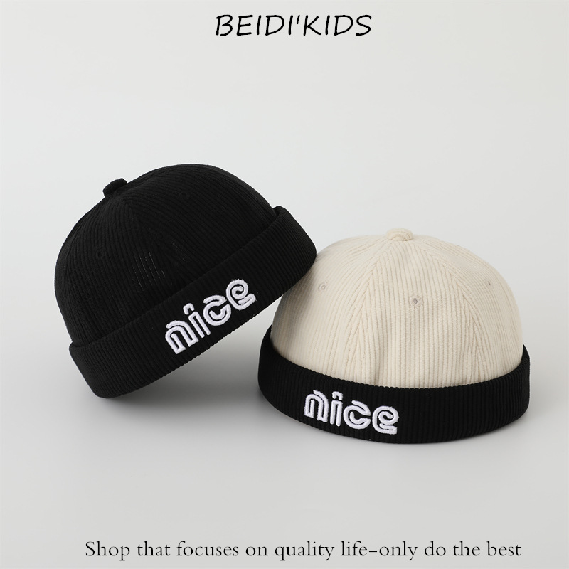 Demi-season corduroy children's fashionable hat hip-hop style