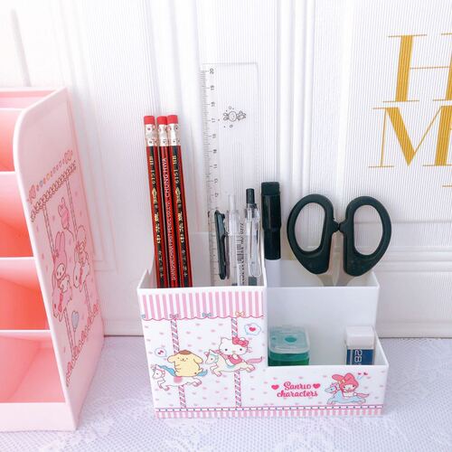 New Cartoon Demon Slayer Multi-Grid Desktop Pen Holder Skin Care Product Storage Box Student School Supplies Storage Pen Holder