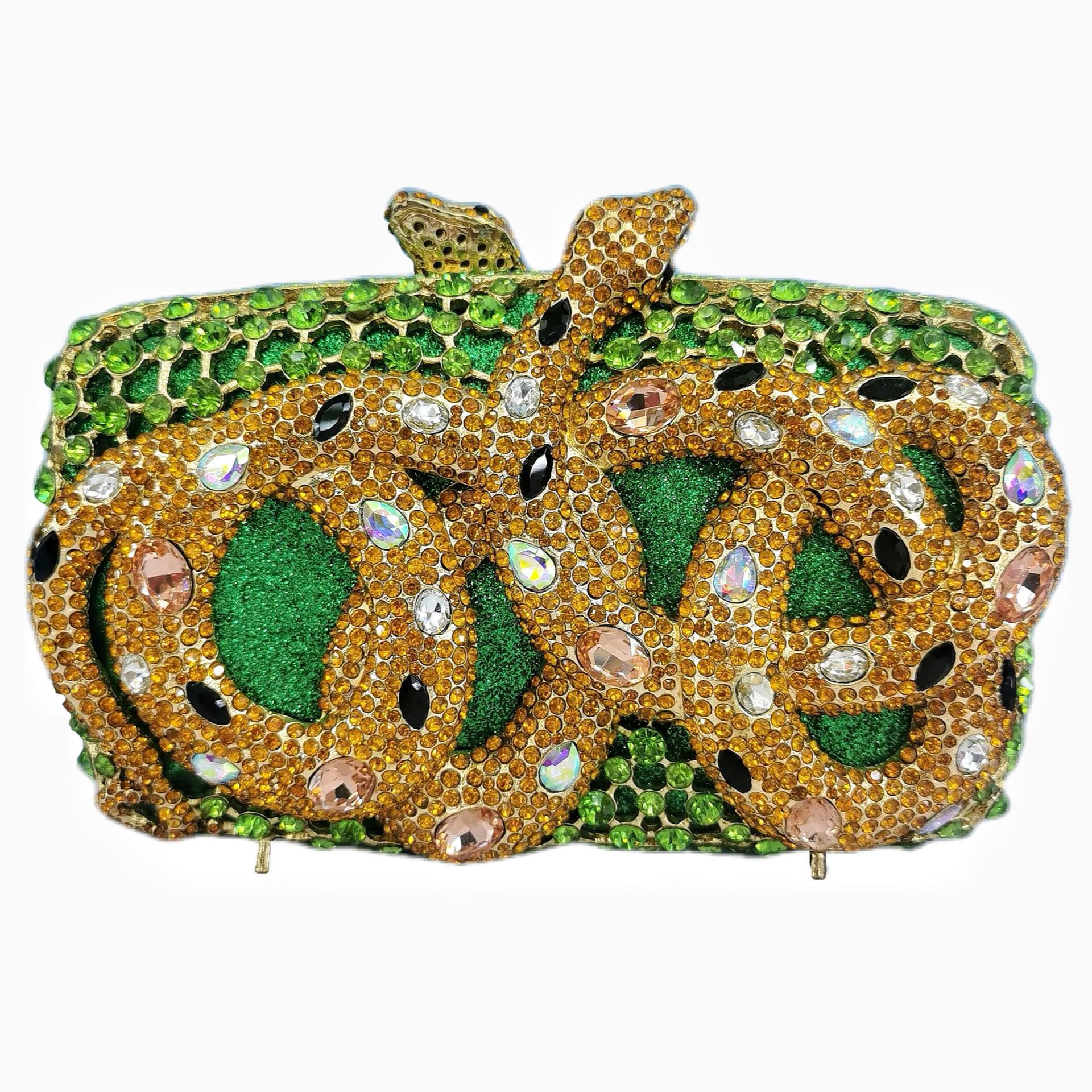 Snake rhinestone clutch python diamond banquete bolsa de mano bolsa de mujer vestido bolsa de fiesta aleación