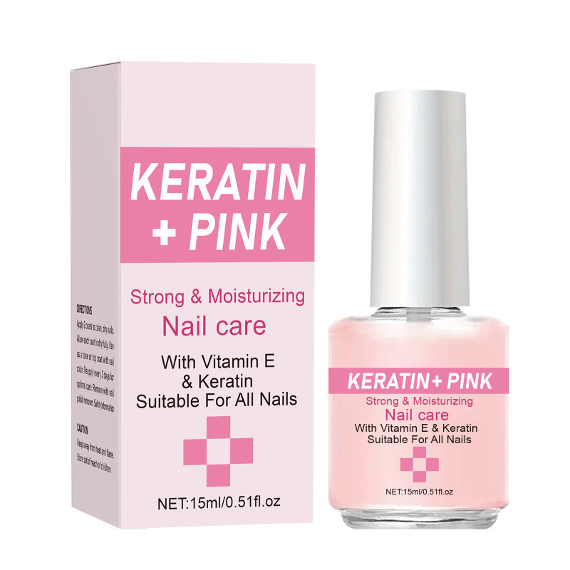 Cross-Border Pink Nail Strengthener Moisturizing and Repairing Nail Polish Smoothing Gloss Enhancing Thick Nail Care Oil