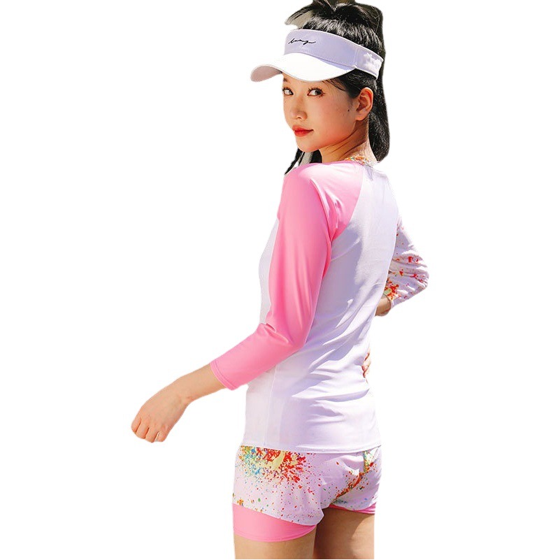 Traje de baño para niños niñas 2023 nuevo secado rápido traje de baño dividido estudiante medio y niños grandes con el pecho pad traje de baño estudiante verano