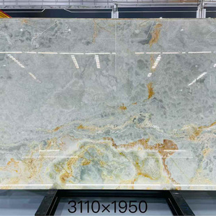 Marble Dining Table Gold Blue Jade Kitchen Marble Dining Table Top Light Luxury Stone Indoor Floor