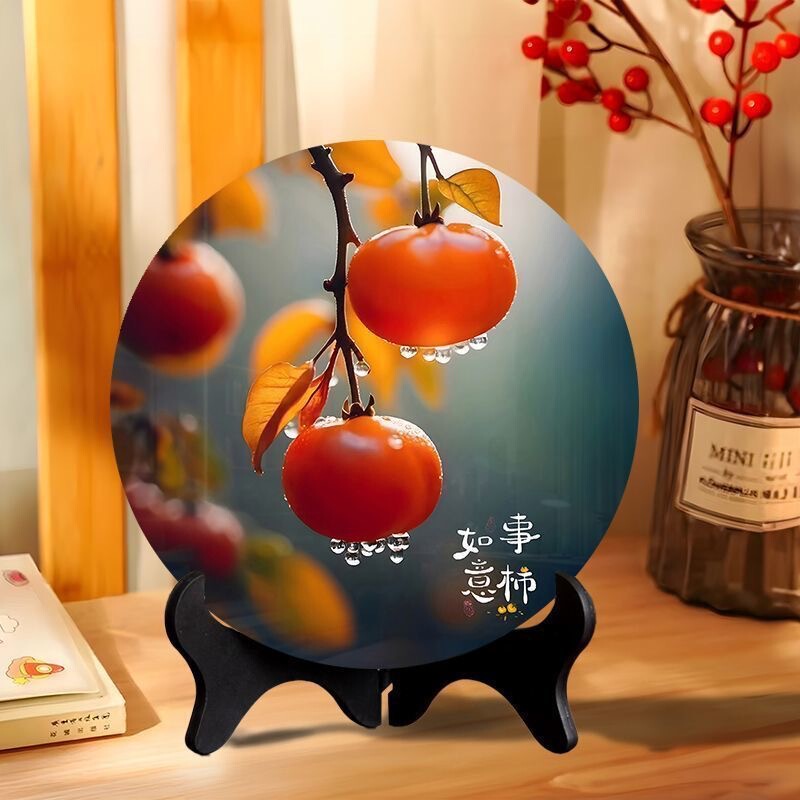 Manufacturer's Ready-Made Wish-Fulfilling New Ornaments Desktop Living Room Decoration Painting High-Definition Crystal Photo Frame Entrance Table