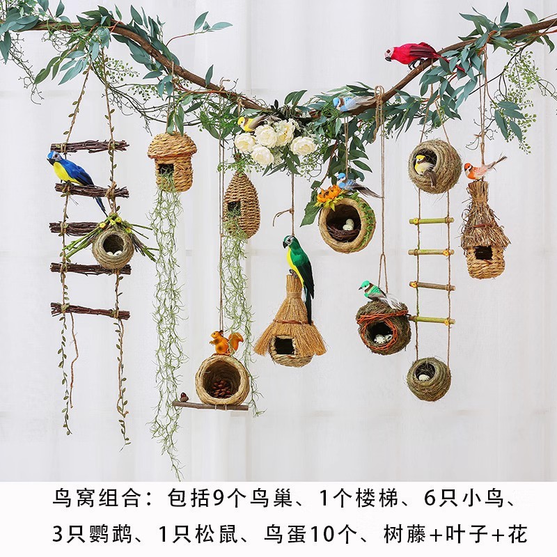 幼稚園空中ペンダント環境創造マイクロ風景環境レイアウト素材ペンダント装飾フォレストスタイルペンダント鳥の巣|undefined