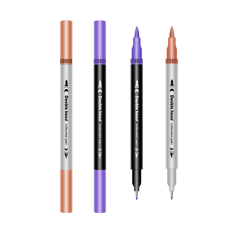 Especial transfronterizo para Amazon productos calientes pluma de acuarela de doble cabeza rotulador de cabeza suave pintura a base de agua traje de Arte de 120 colores