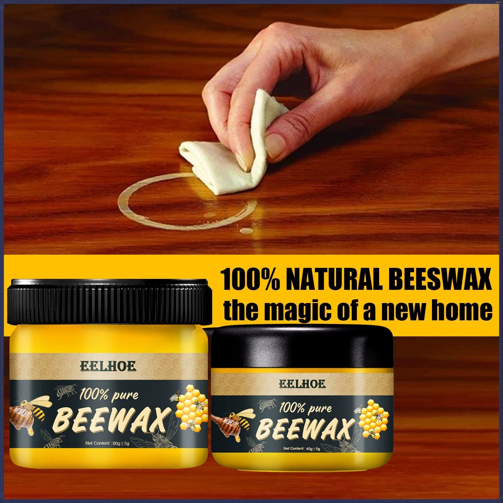 EELHOE натуральный пчелиный воск Уход за мебелью полированный водонепроницаемый против сухих трещин осветляет деревянный пол уход пчелиный воск