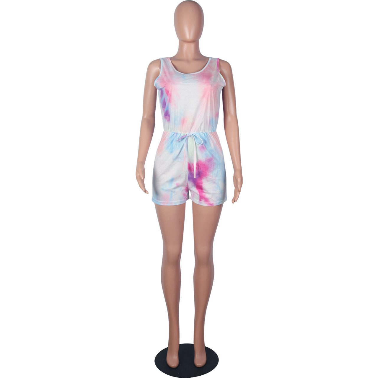Spring Summer Women Wear Jumpsuit Home Tie Dyed Printed Casual Jumpsuit Women Clothing