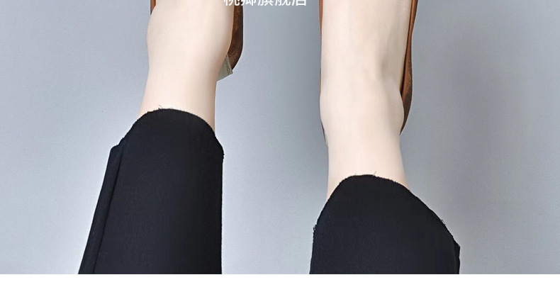 Giày lười nữ đế bệt mũi vuông phong cách Chanel, đế mềm thoải mái — Màu nâu chi tiết 12