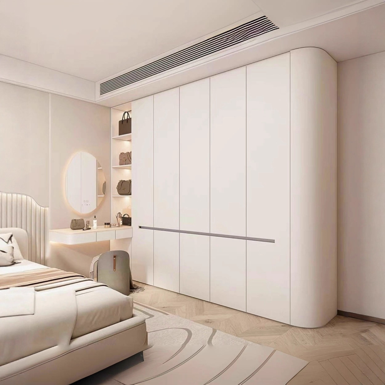 Whole House Custom Wardrobe Factory Solid Wood Integrated Cabinet Cloakroom Bedroom Furniture Storage Cabinet Modern Simple Style